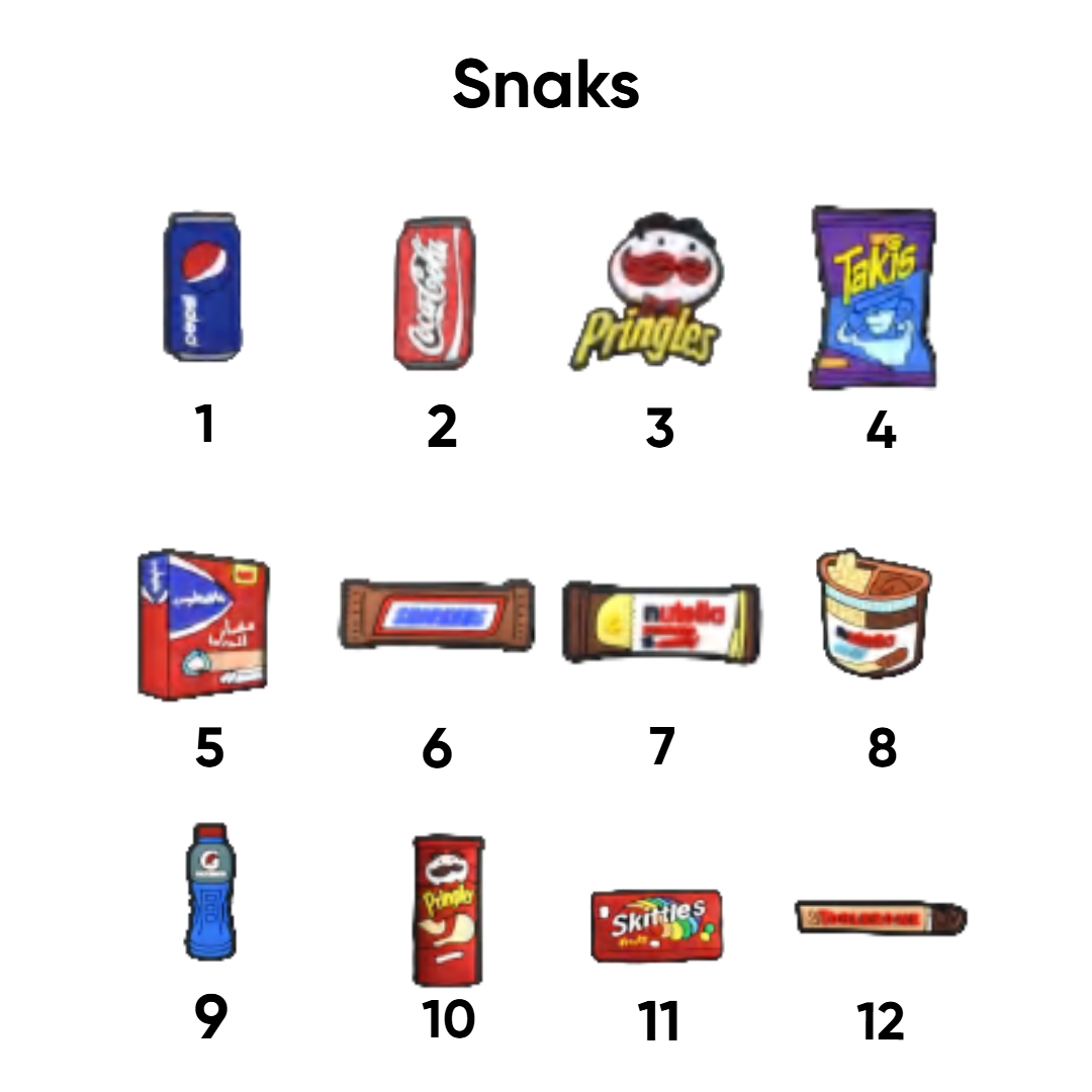Snacks pins